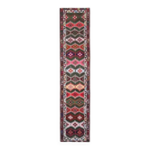 Tapis couloir vintage en laine et coton turc noué à la main 82x380