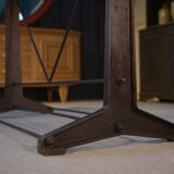 Industrial console with oak top