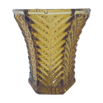 Old amber glass vase