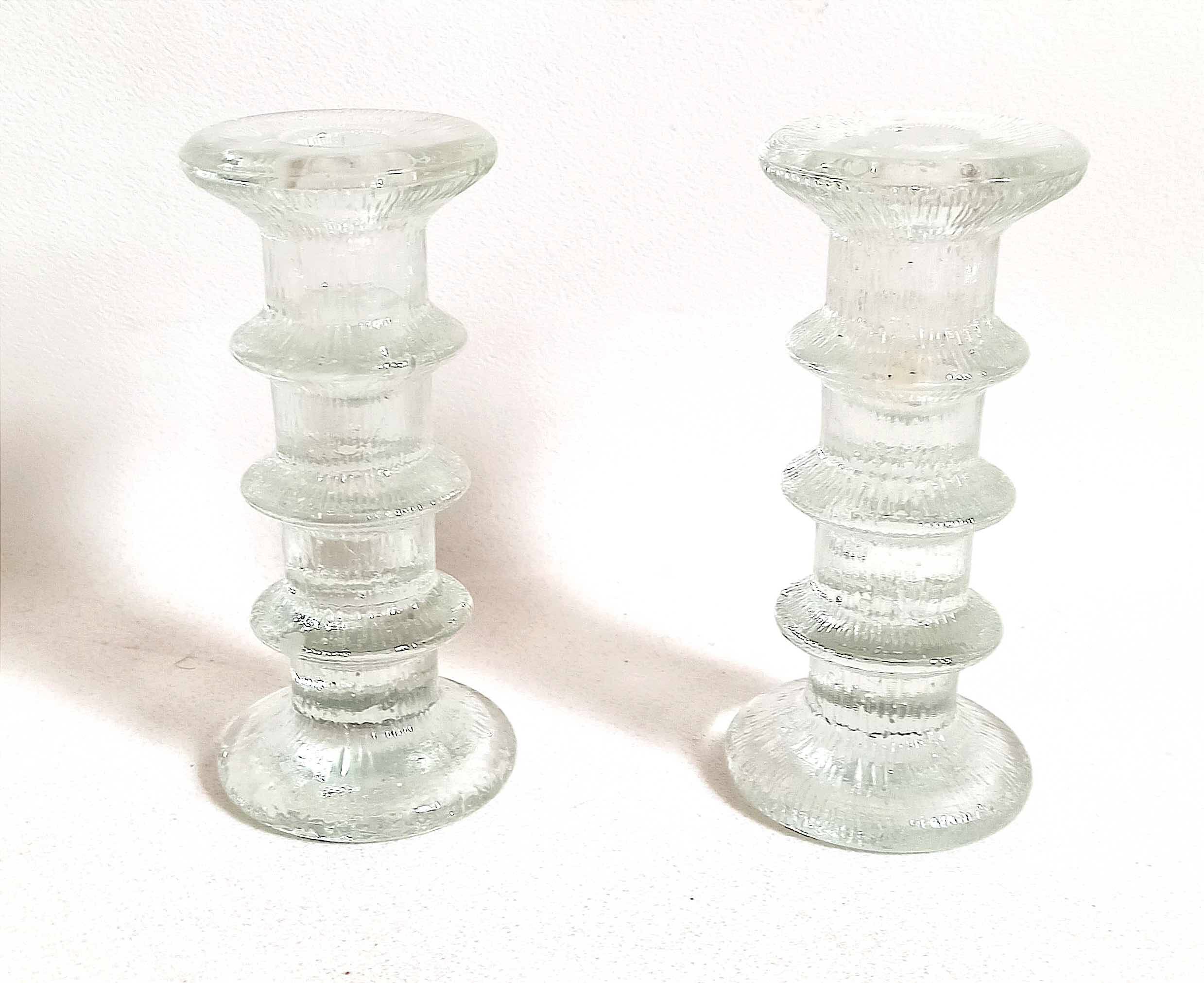 Pair of candlesticks Timo Sarpaneva for Littala 60s Height 14.5 cm