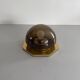 Octagonal ceiling light in brown glass and brass base by Limburg, 1960s, Germany.