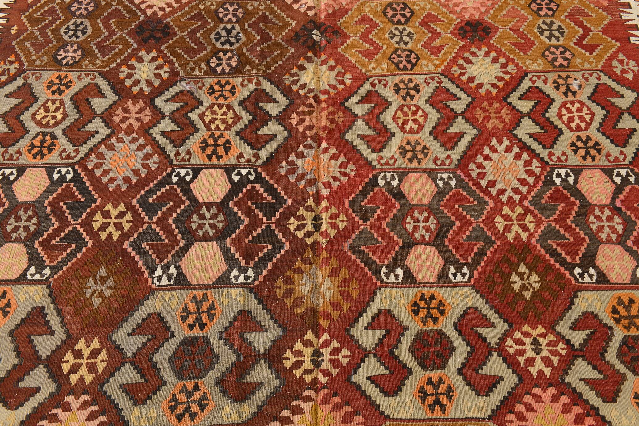 7X14 KİLİM LARGE AREA TURKISH KİLİM RUG, WOOL VINTAGE KILIM RUG, 212X438