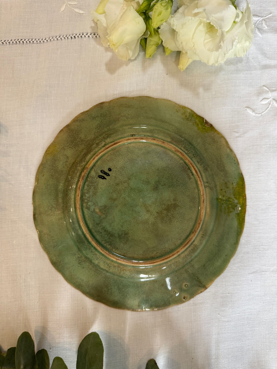 Bird plate barbotine