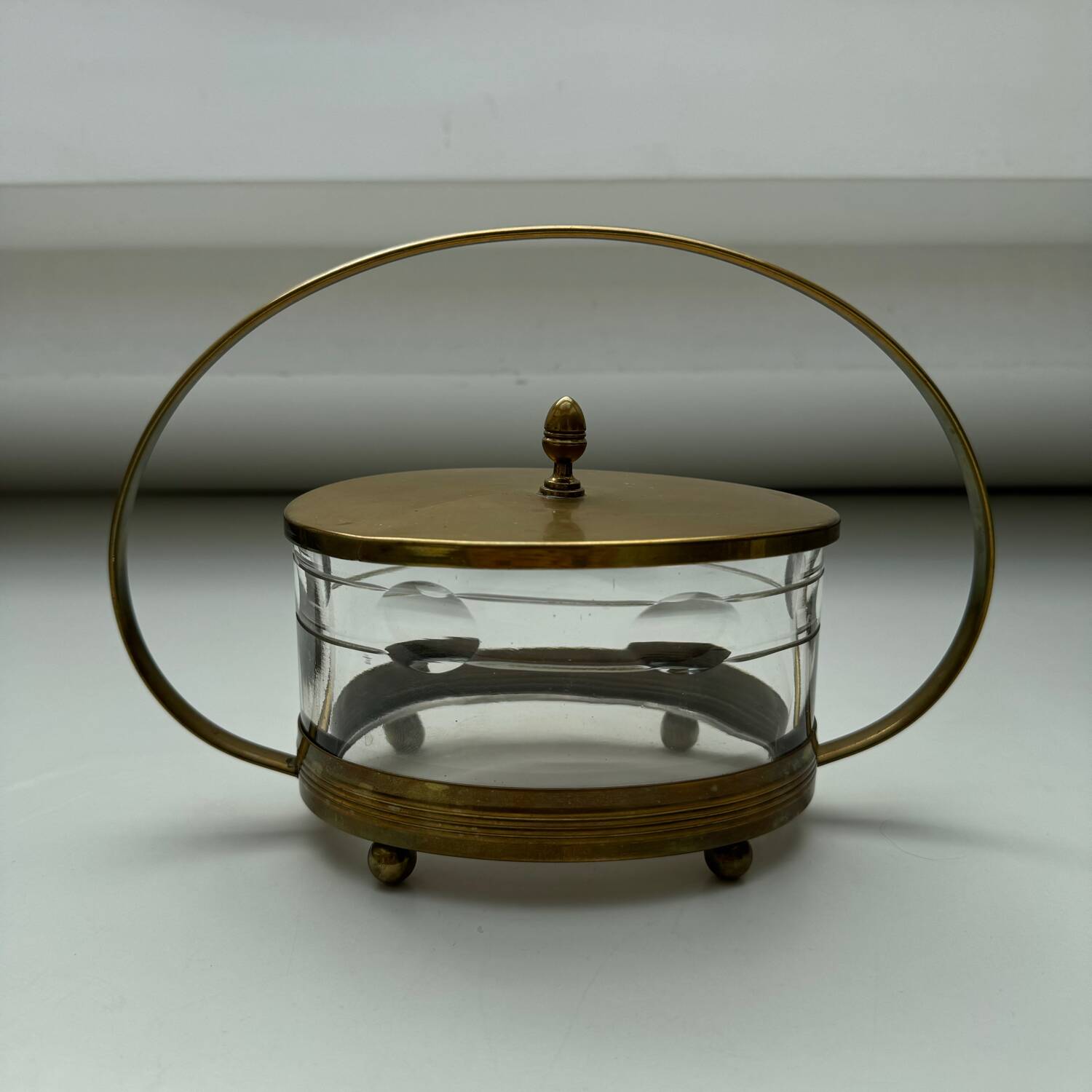 Crystal brass sugar bowl