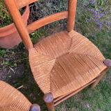 Pair of straw chairs