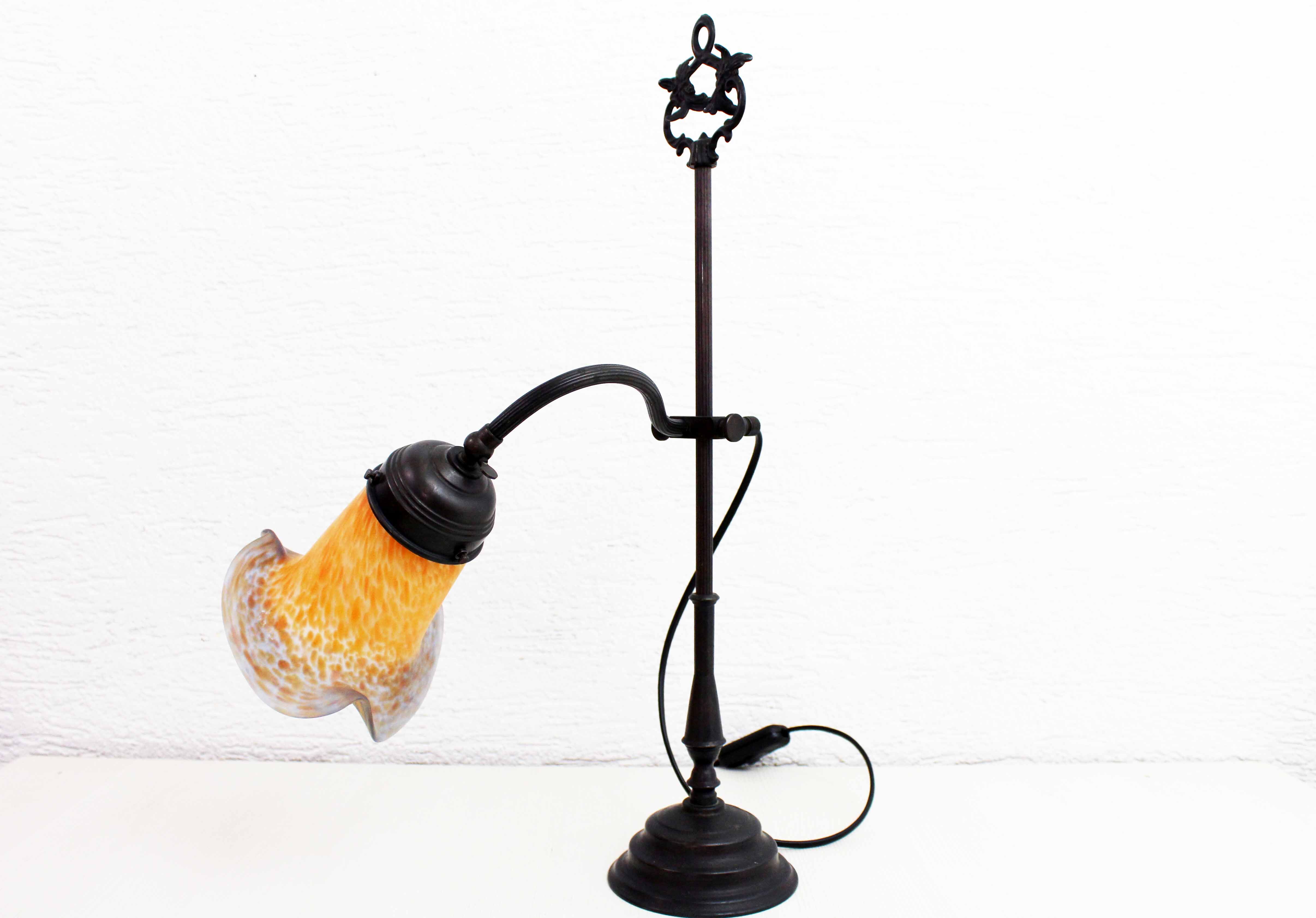 Gooseneck lamp with Vianne glass paste tulip