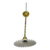 Art Nouveau pendant lamp in brass