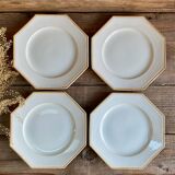 4 Sarreguemines octagonal beaded plates