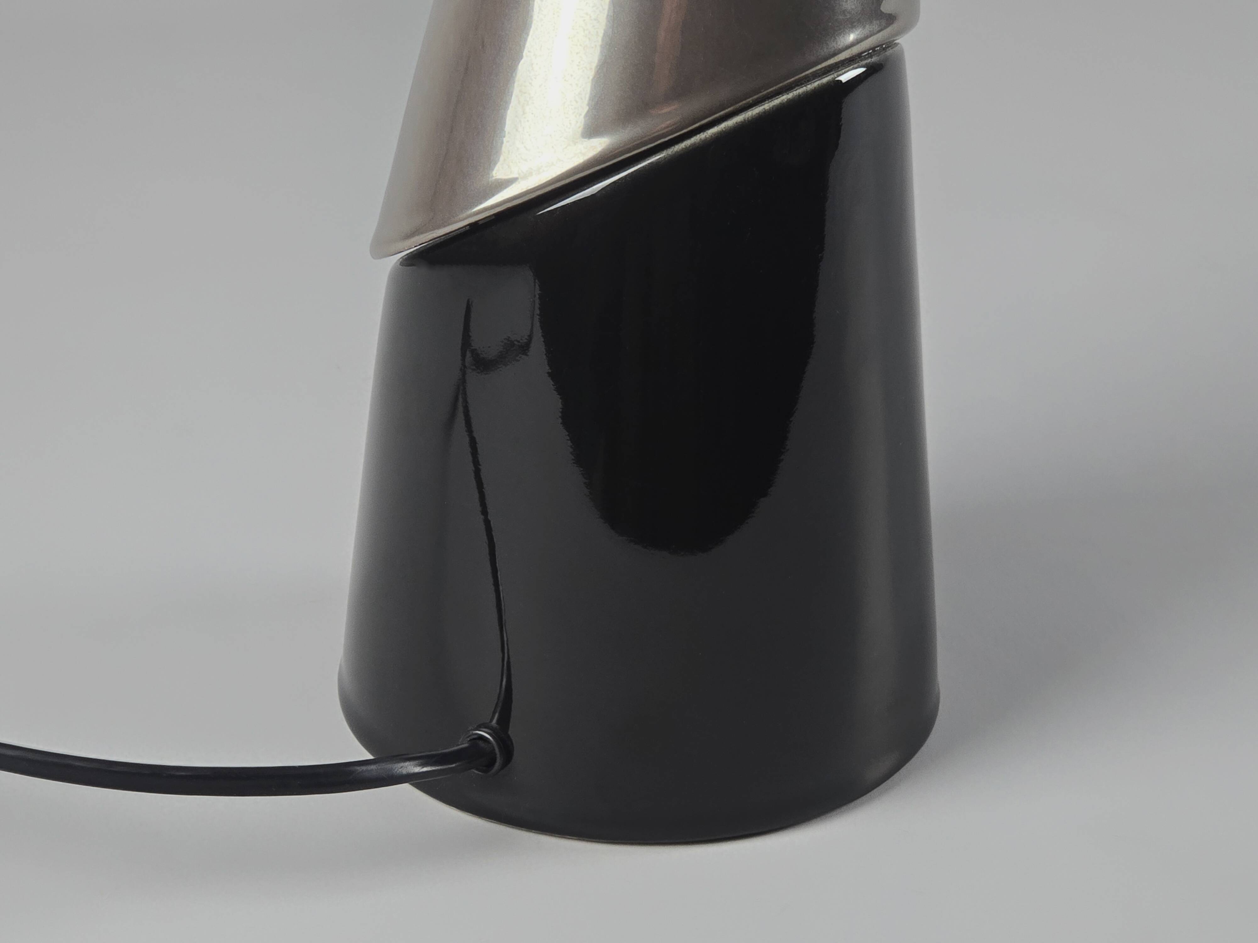 1980s Postmodern Ceramic Table Lamp by François Chatain.