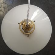 Suspension lampshade old opaline white smooth spirit walkman Art Deco 1930 TBE ø 25 cm