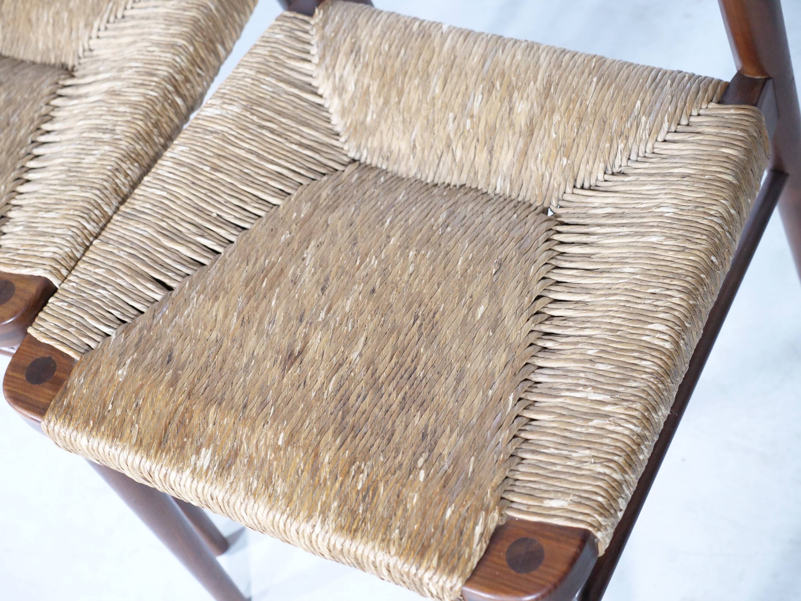 Teak Cane Chairs 351 Georg Leowald for Wilkhahn 1960s