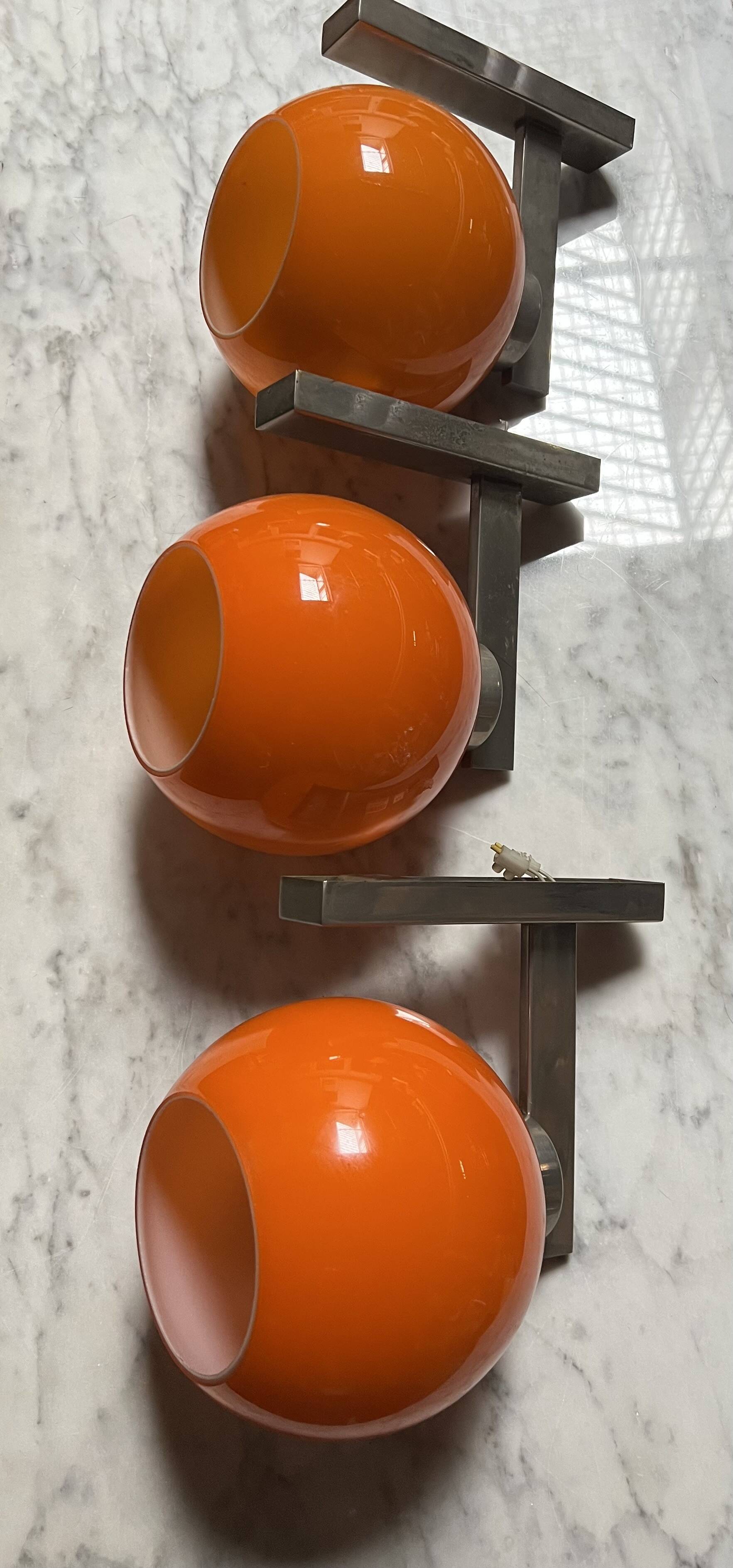 Appliques murales orange LITA 1970
