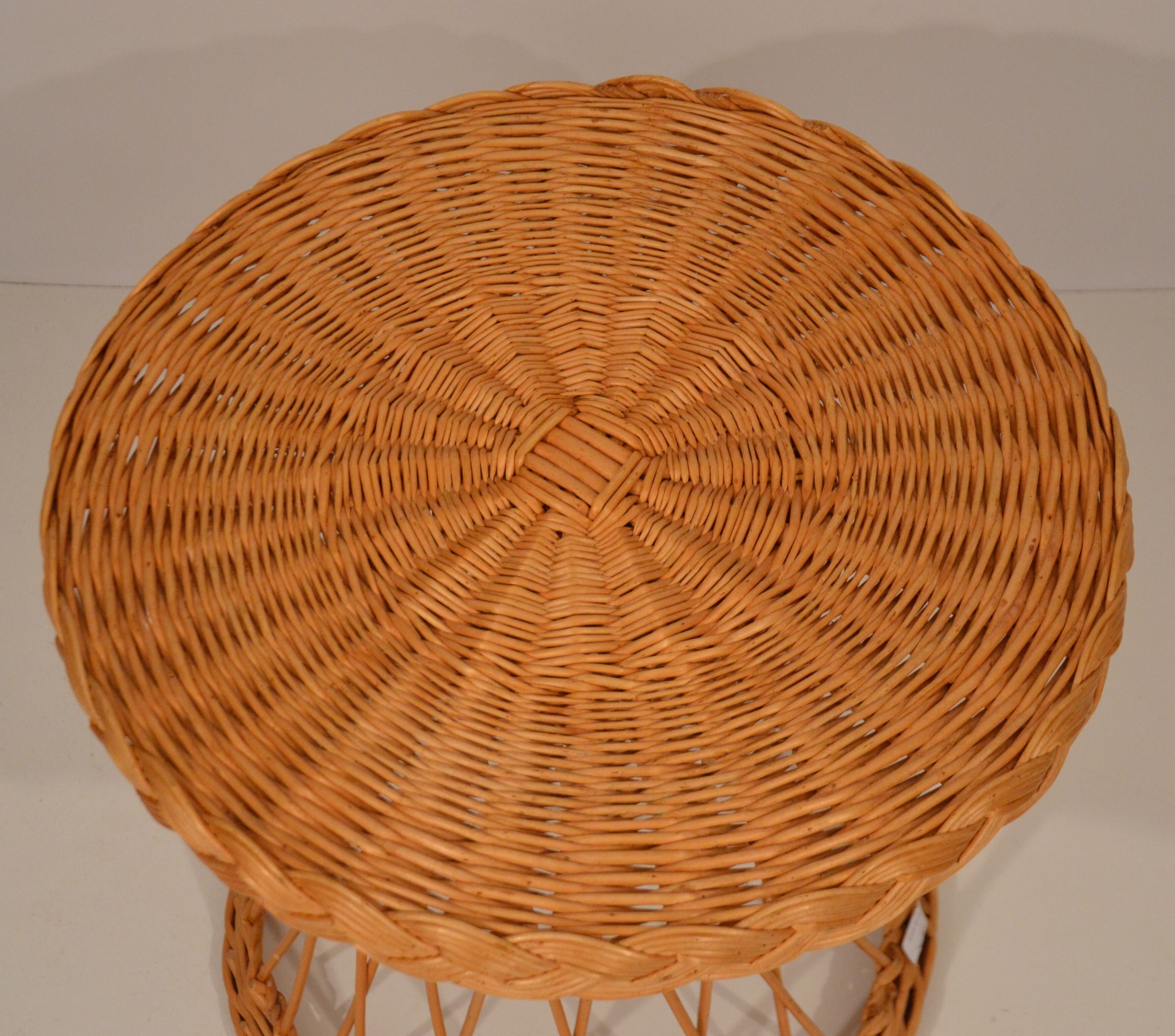 Braided rattan table