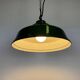 Industrial British Green Enamel Factory Pendant Lamp, 1960s