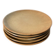 5 beige stoneware dessert plates