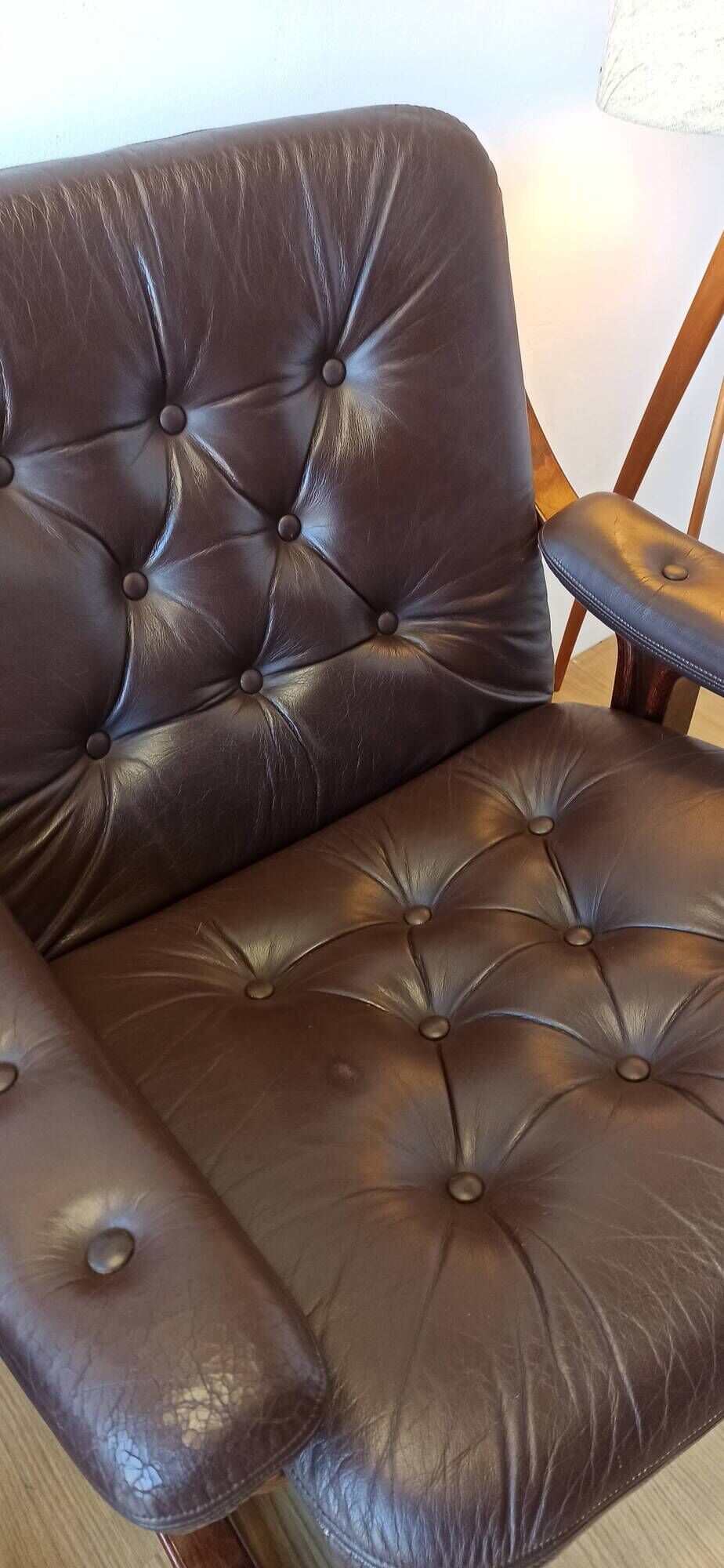Norwegian Easy Chairs in Leather by Jon Hjortdal, Velledalen. Set of 2.