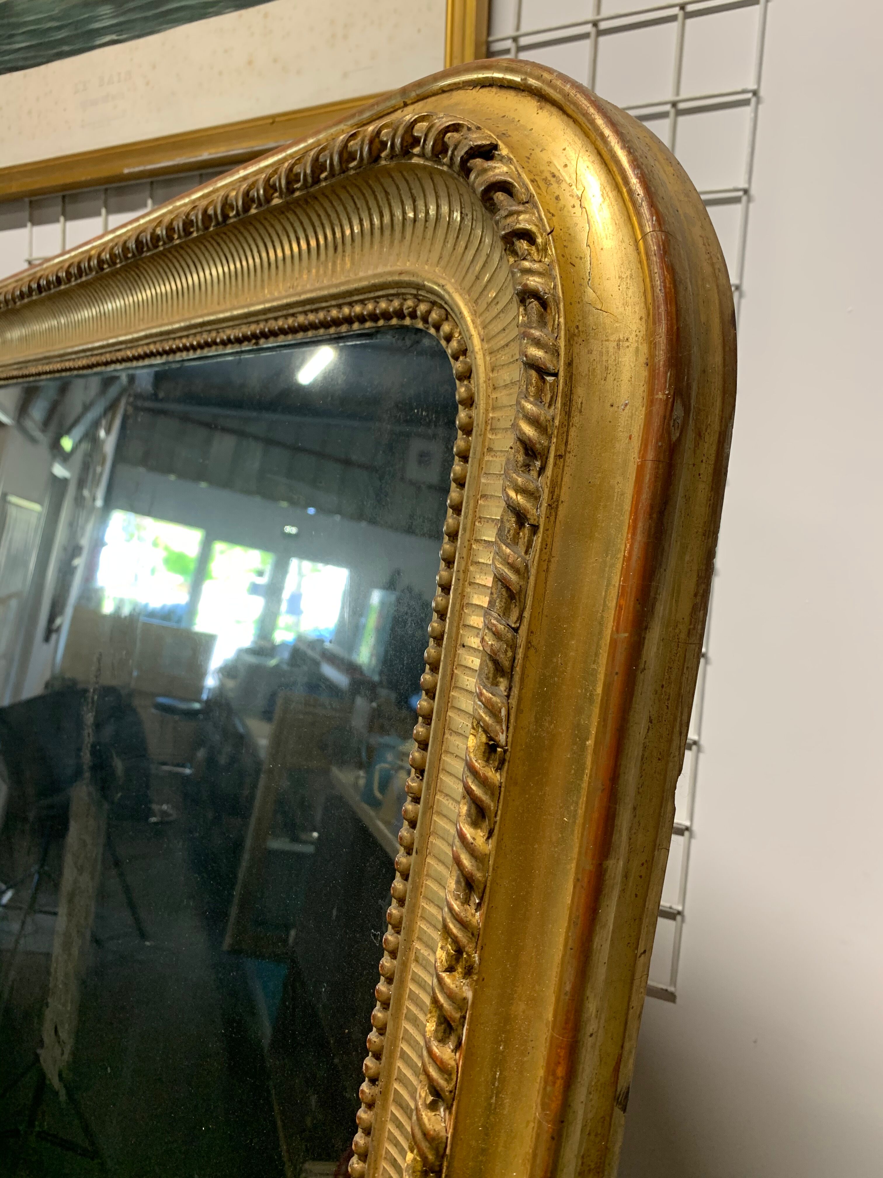 Golden Louis Philippe Mirror with gold leaf 207x140