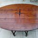 Antique large Gateleg table from the 16th century, oak with marquetry of a rose of the winds.