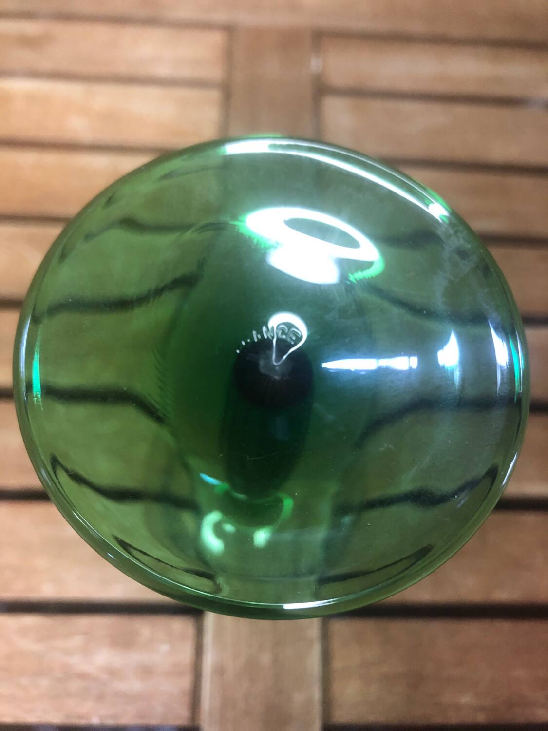 Set of 6 alsace balloon wine glasses vintage green glass