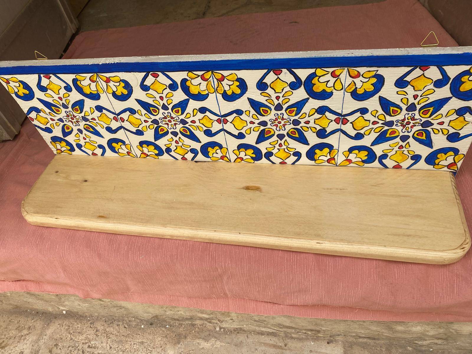 Hand-painted wall shelf