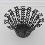 Pot cover in black perforated metal 50/60s