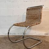 Ensemble de 4 chaises mr10 en rotin de mies van der rohe