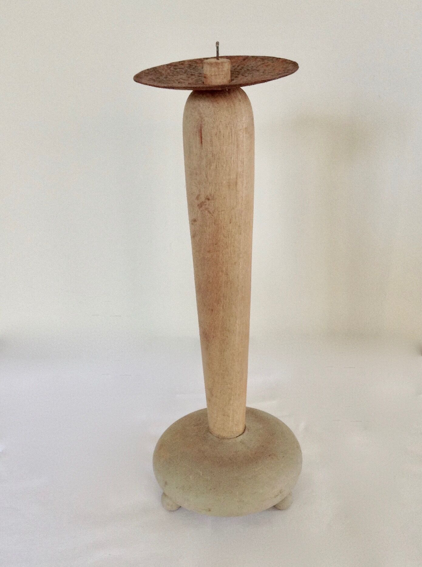 Raw wood candlestick