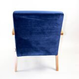 Fauteuils en velours bleu 1970