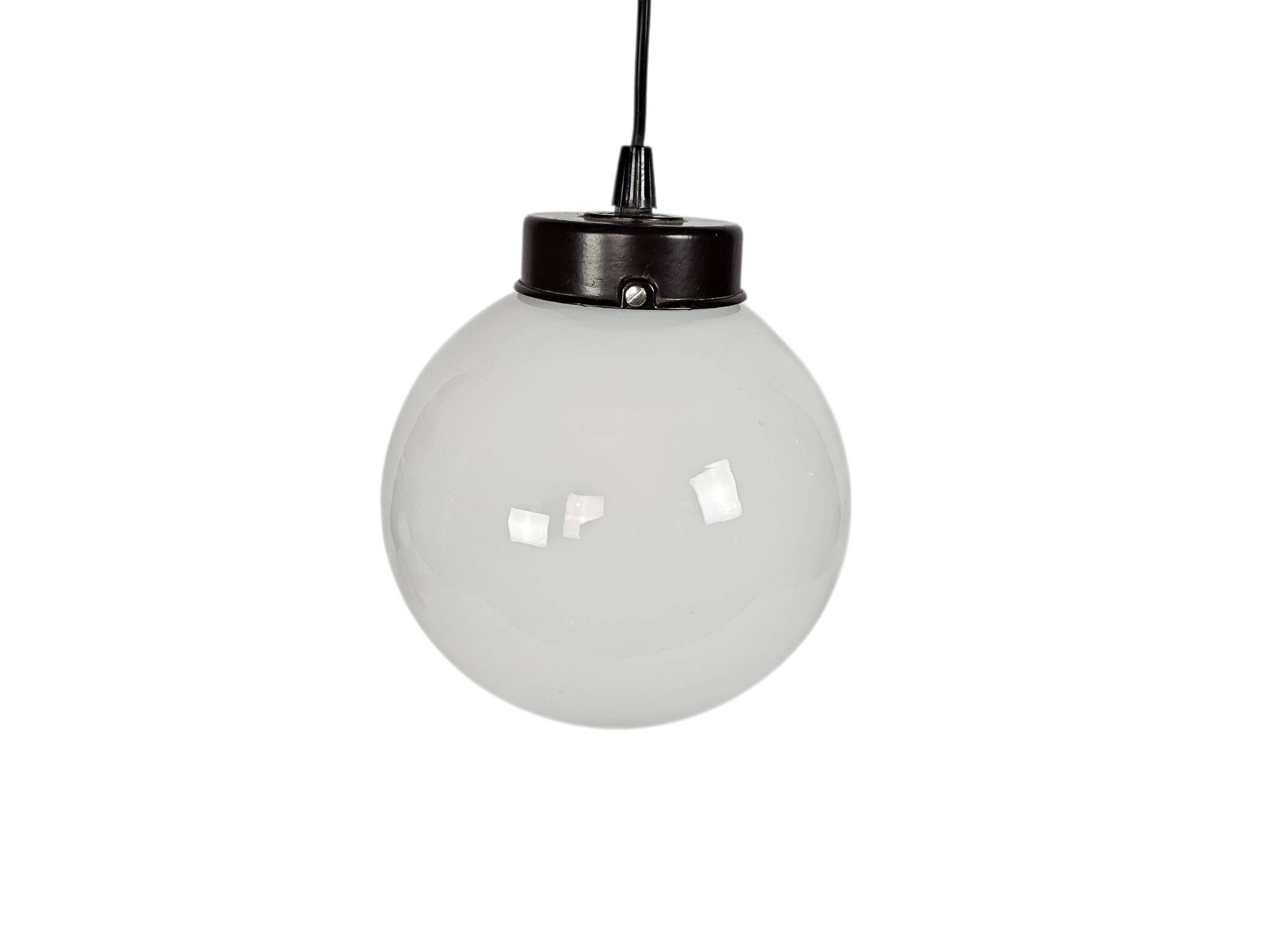 Gispen/Thabur style - pendant lamp - Bauhaus - opaline - Bakelite - 60s