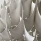 Suspension globe sculptural rhytmic par H.Milanda, design scandinave 1970