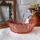 1960 vintage pink moulded glass salad bowl France