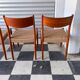 Set of 6 Fristho chairs in teak and rope.