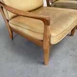Ensemble de fauteuils en cuir des années 1960 par Knoll