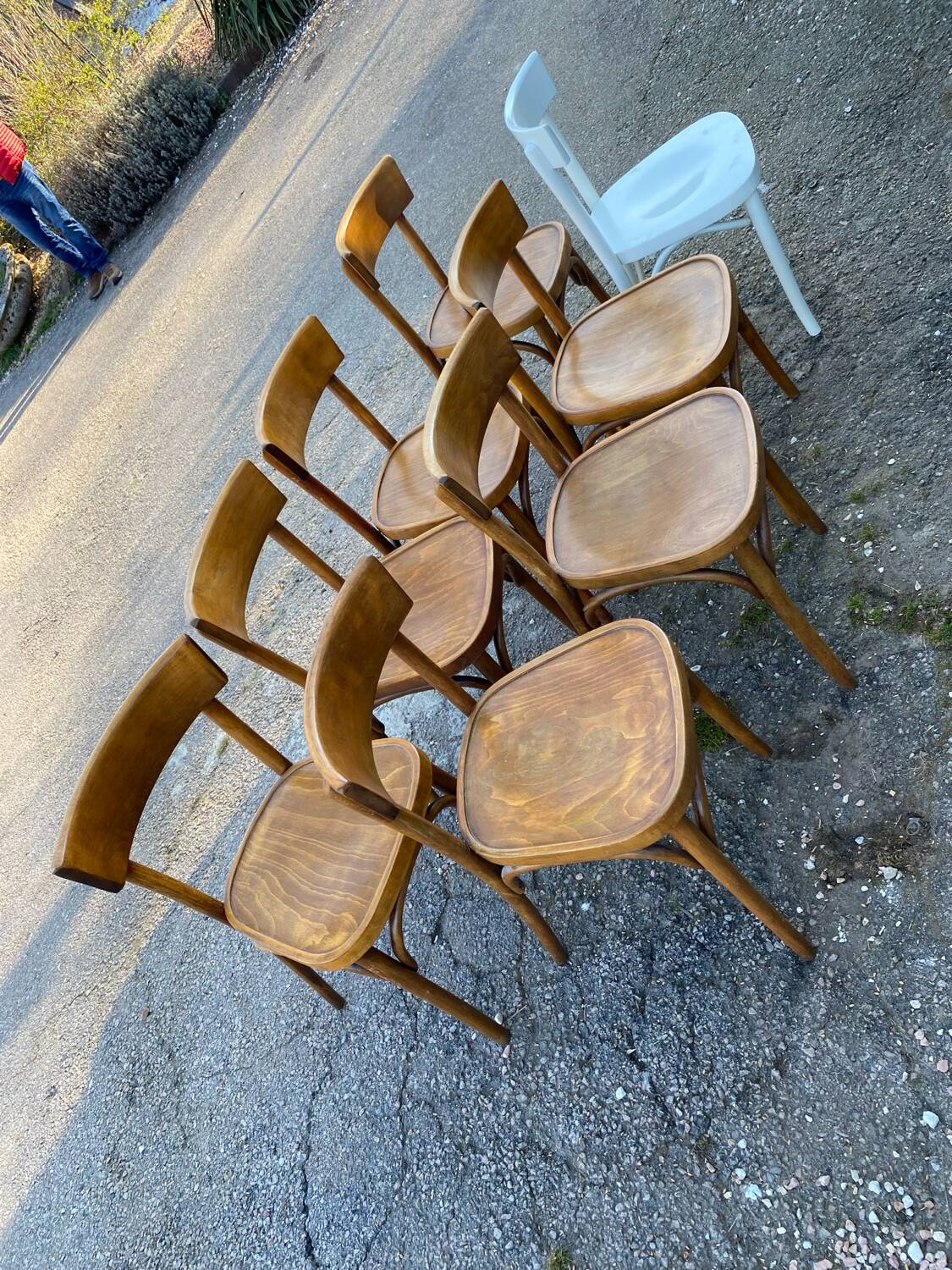 Série de 7 chaises bistrot vintage