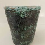 Large vintage turquoise ceramic pot from the 60s. Perfect condition. Dimensions: 20 cm high x 17 l.