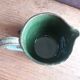Handcrafted enameled terracotta pitcher signed