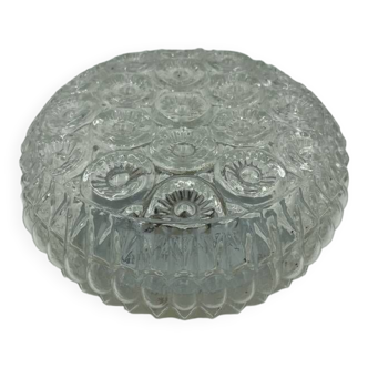 Molded glass ceiling light with relief