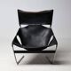Pierre Paulin F444 chaise longue in black leather - All original, Vintage