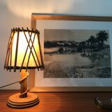 Rattan bedside lamp