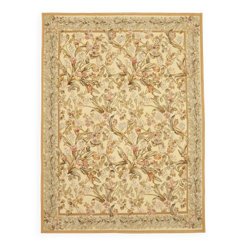 Tapis kilim aubusson vintage européen fait main 267 cm x 370 cm