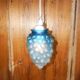 vintage blue glass grape pendant light * frosted ombre glass * mid-century