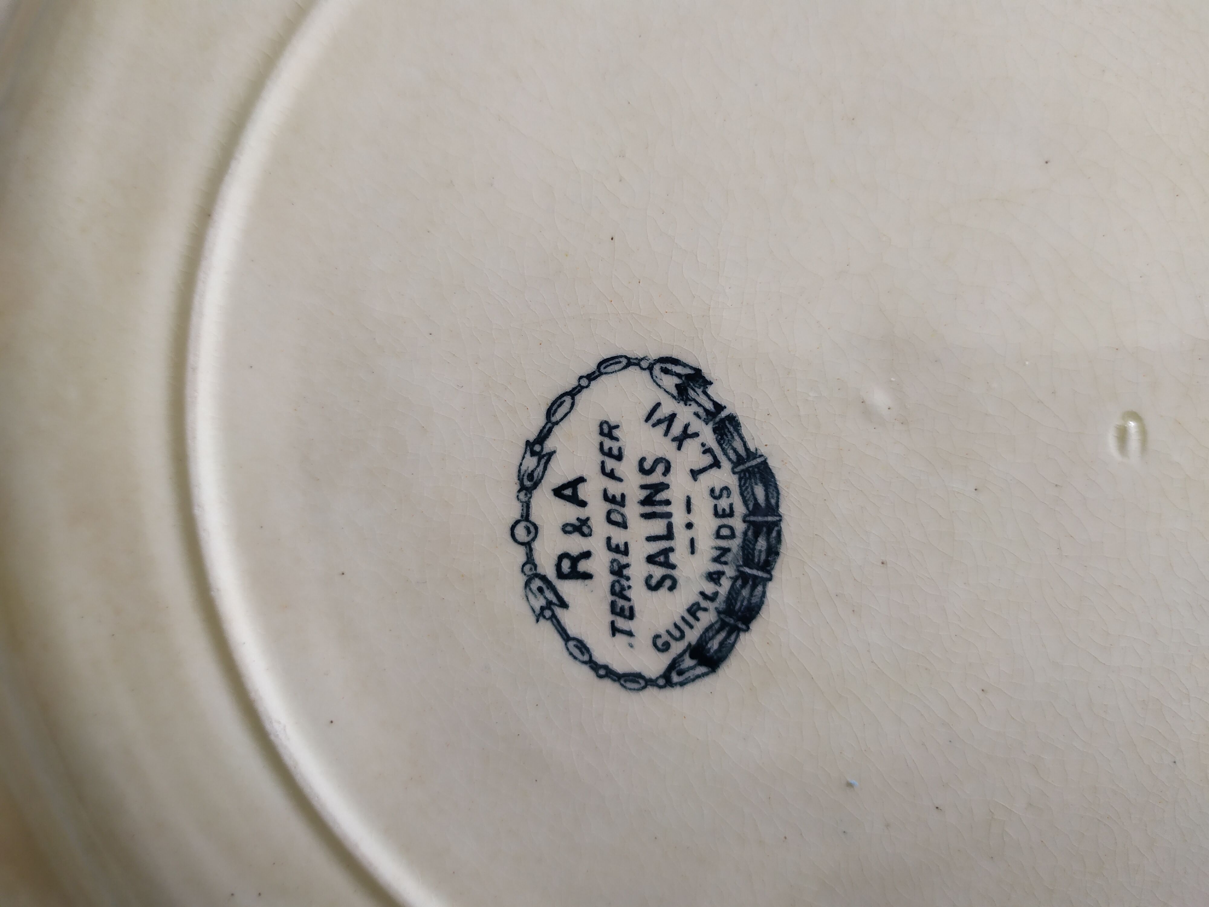 Set of 2 plates Terre de Fer Salins model garland louis XVI