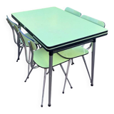 Formica kitchen sideboard table and complete chair set