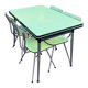 Formica kitchen sideboard table and complete chair set