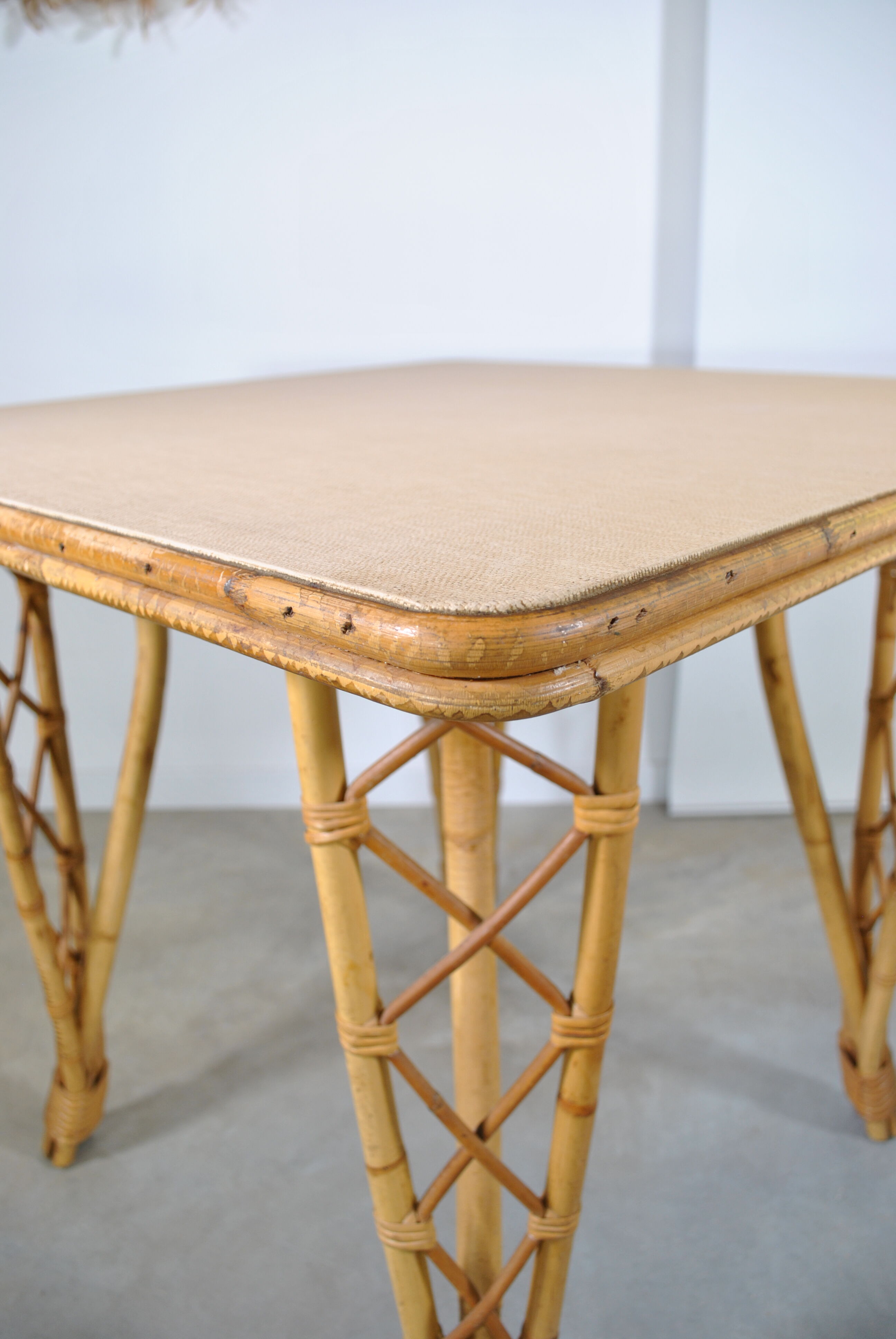 Rattan dining table year 60
