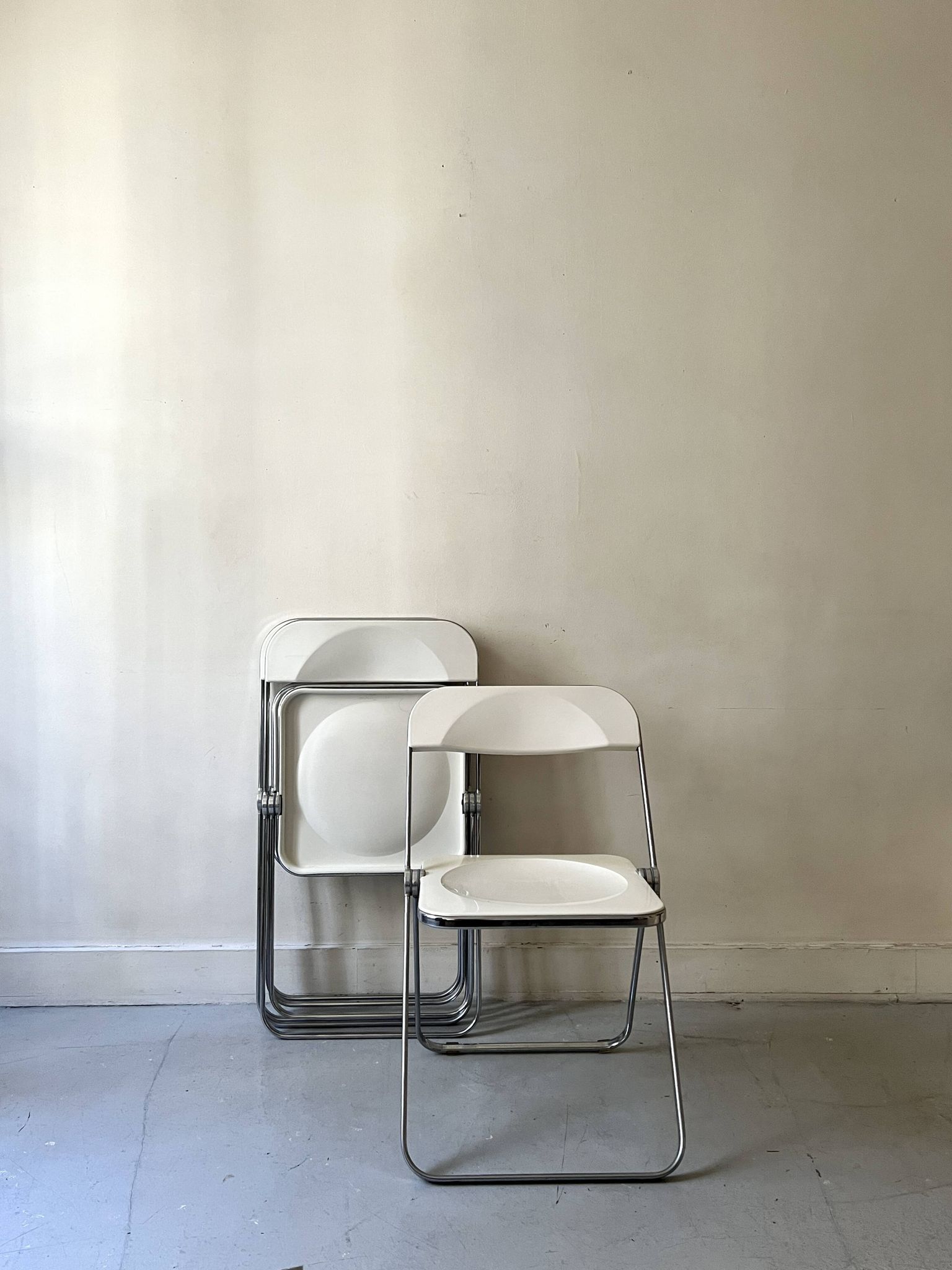 4 Chaises pliantes Plia de Giancarlo Piretti édition Castelli, design 1970