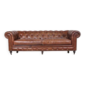 Chesterfield canapé in vintage brown leather