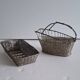 Silver metal basket and bottle holder