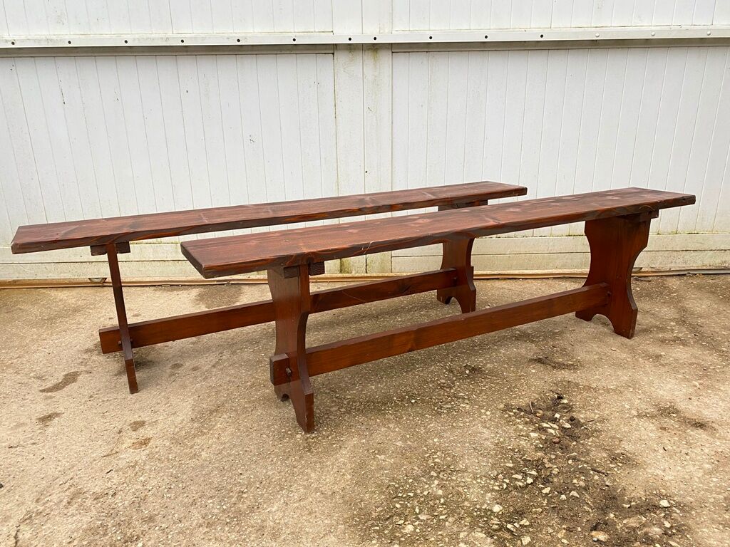 Pair of benches rustic 1950