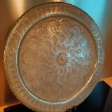 Oriental silver-plated copper tray